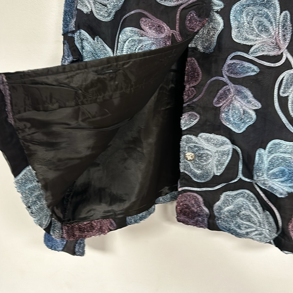 Daniel K New York Embroidered Floral SILK Jacket, BOHO, Fully Lined, L - Picture 6 of 8